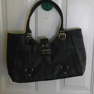 Tommy Hilfiger black leather satchel